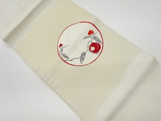 リサイクル　丸文に花模様織出し名古屋帯